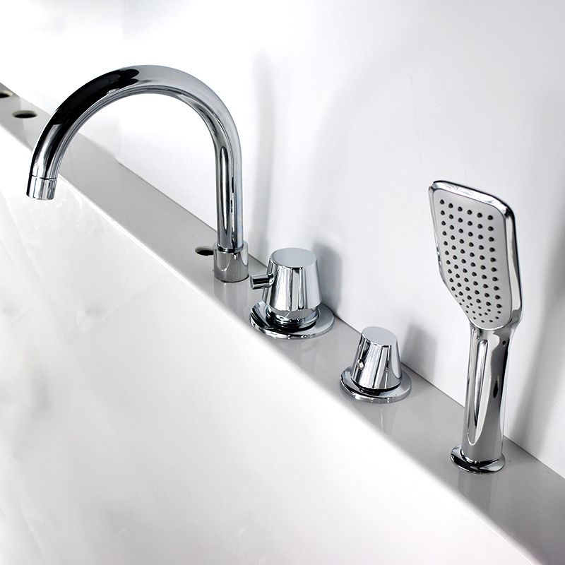 Deck Mounted Copper Roman Tub Faucet Low Arc Roman Tub Filler Trim