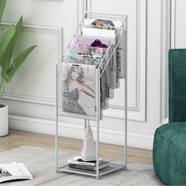 Contemporary Style Step Bookcase Metal Closed Back Bookshelf,36.6" H x 11.8" W
