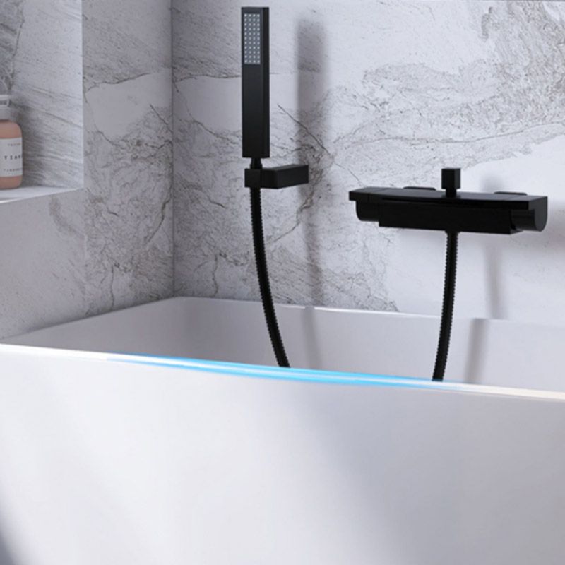 Modern Style Freestanding Bath Tub Rectangular Acrylic Soaking Bathtub in White