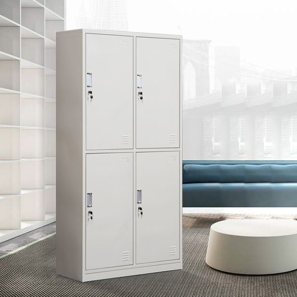 Modern & Contemporary Hinged Door Cabinet Gray Metal Storage Cabinet