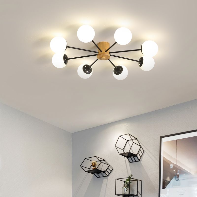 Wooden Ceiling Mount Chandelier Simplicity Style Ceiling Mounted Light