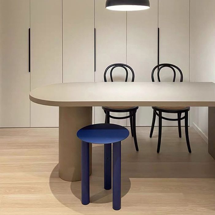 Eigentijdse eettafel dennen vaste houten tafel met dubbele voetstuk voor eetkamer