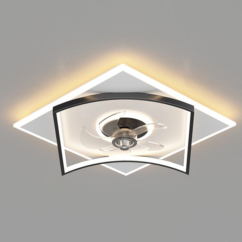 Modern LED Ceiling Fan Light 3 Lights Ceiling Mount Lamp with Silica Gel Shade