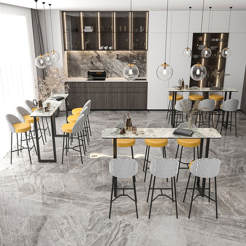 Stone Top Table Industrial Style Bistro Pub Table for Patio Use