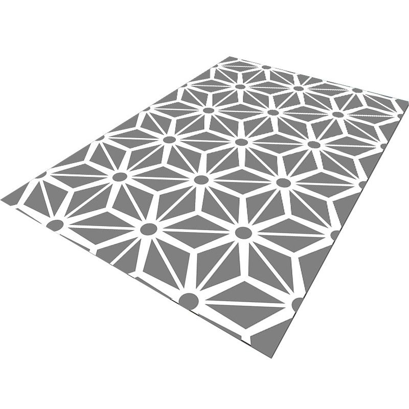 Contemporary Living Room Rug Multi-Colored Geo Patterned Carpet Synthetics Pet Friendly Machine Washable Rug