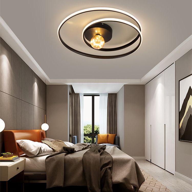 Modern Creative LED Ceiling Light Aluminium Linear Ceiling Fixture with Silica Gel Shade