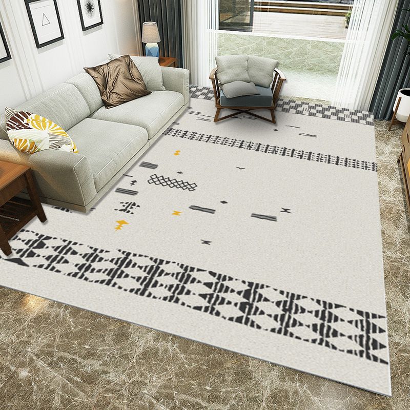 Gray Modern Indoor Rug Polyester Pattern Rug Washable Rug for Home Decoration