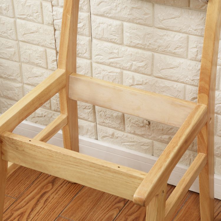 Silla de comedor sin brazos de Rubberwood, silla lateral de comedor tapizada con espalda abierta