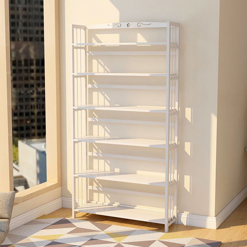 White Simple Open Back Bookshelf Adjustable Bookcase for Office
