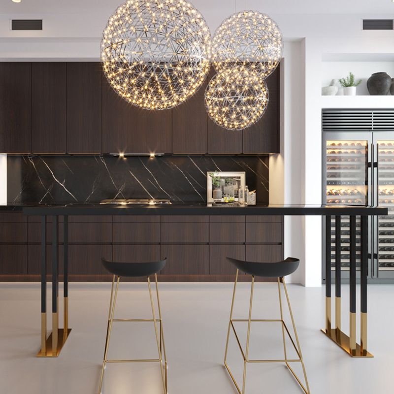 Solid Wood Bar Dinner Table Contemporary Bar Table with Sled Base