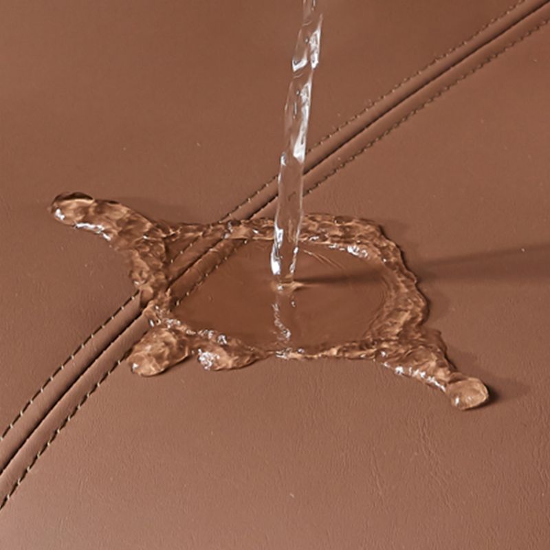 Chaise de salle à manger à dossier solide en cuir moderne (Ensemble de 2)