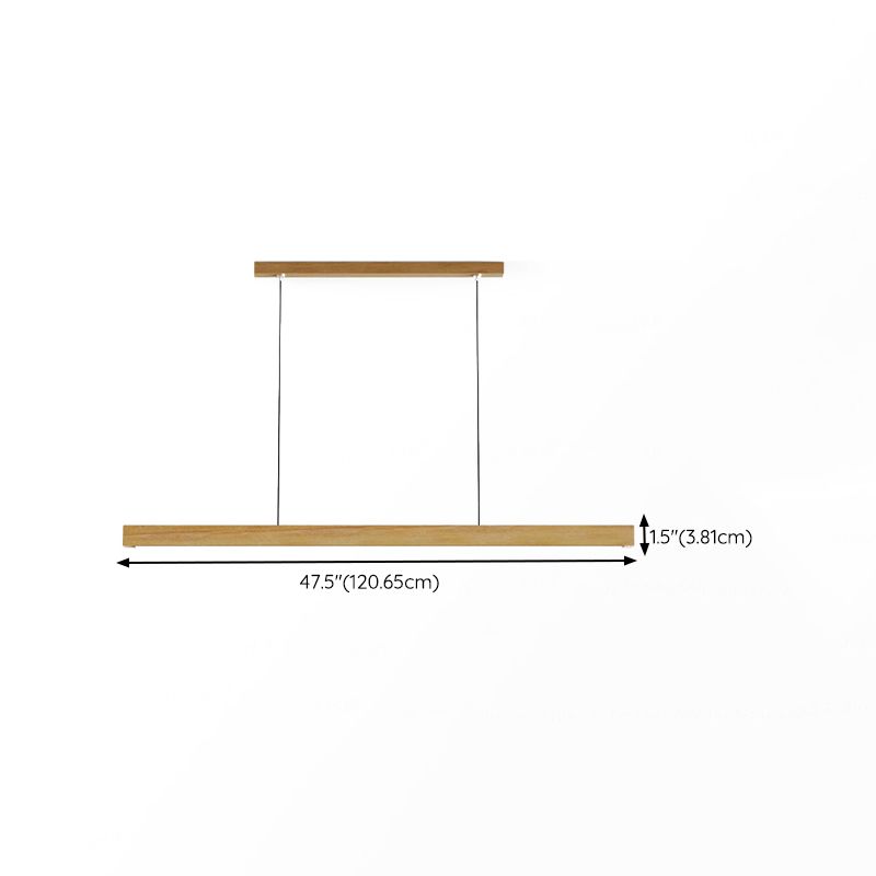 1 Light Linear Pendant Light Fixture Contemporary Metal Hanging Light in Brown