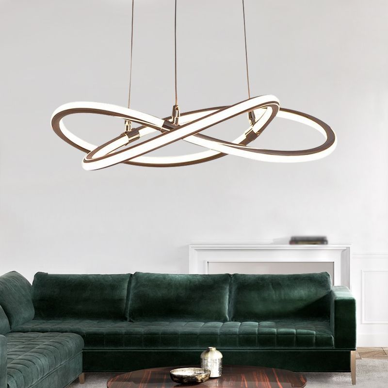 Modern Metal Hanging Ceiling Lights Linear Pendant Chandelier for Dining Room