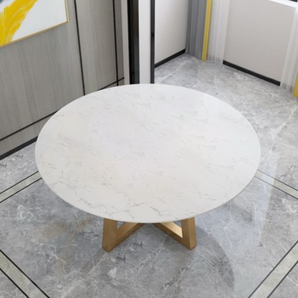 Iron and Slate Table Glam Style Simple Home Round Dining Table