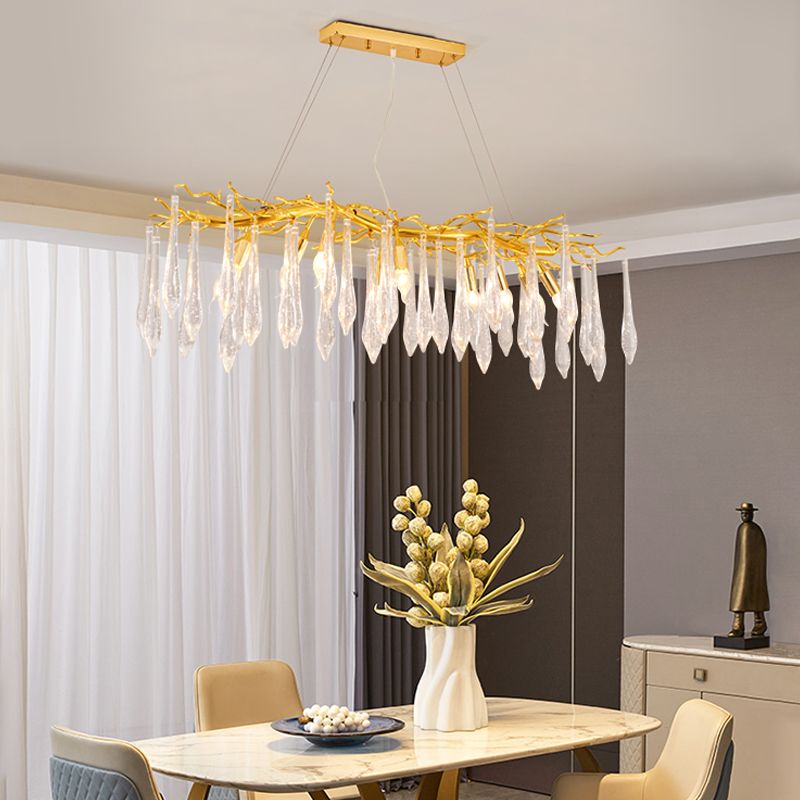 Tränenformform Kristallleuchter modernes Aluminium nach unten -Beleuchtung zum Studium