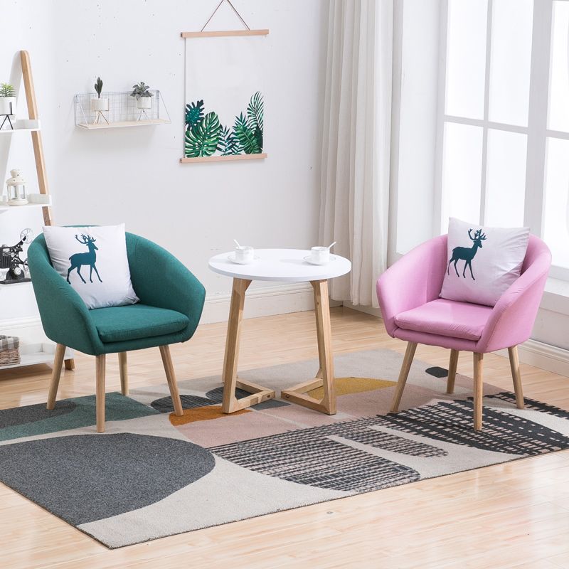 Contemporary Sloped Arms Accent Armchair Basic Four Leg Arm Chair