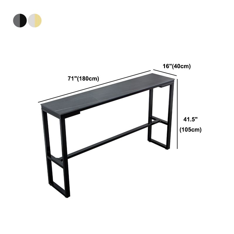 Nordic Rectangle Bar Table 42-inch Height Iron Pedestal Bistro Table