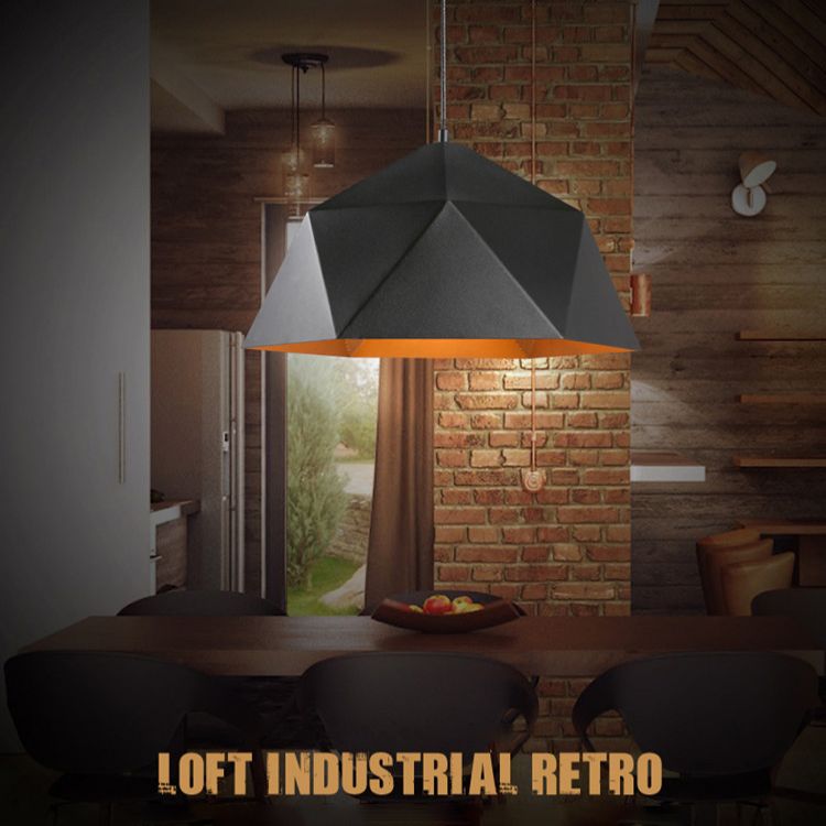 Hexagonal Shade Down Lighting Pendant Simplicity Style Metal Pendant Lighting Fixture