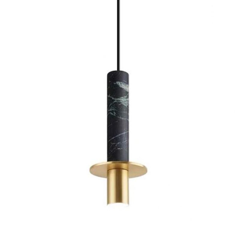 Style de minimalisme LED Hanging Light 1 Tube léger en pierre Suspension Lampe pour le bar de cuisine