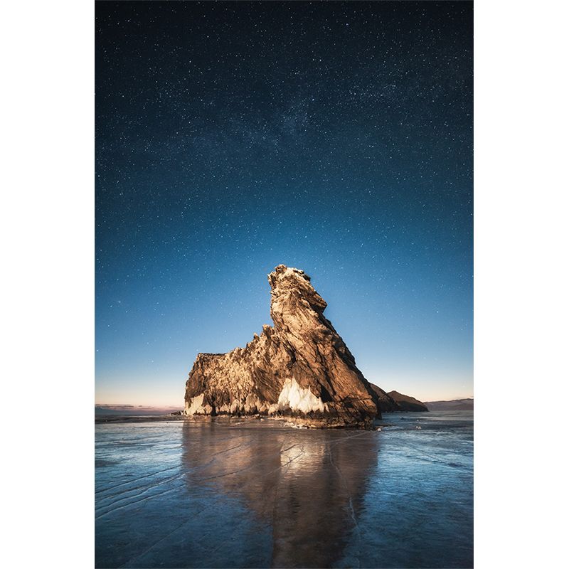 Solitude Mountain with Ice Mural for Bedroom Landscape Wall Decor, Customized Size