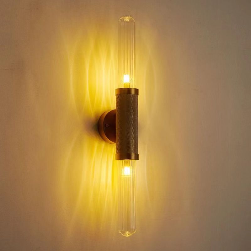 Geometric Shape Metal Vanity Lamp Modern Style 2 Lights Vanity Light Fixture in Gold