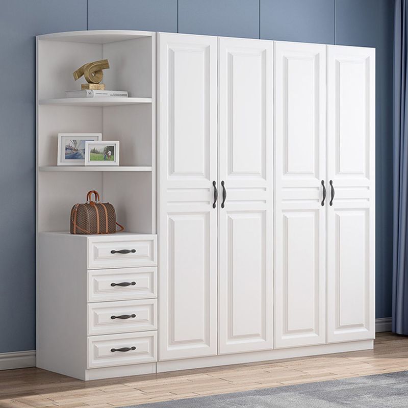 White Colour Wardrobe French Country Wooden Wardrobe Closet for Bedroom