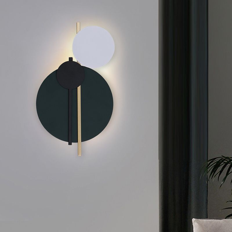 Decorative Round LED Sconce Light Metallic Living Room Background Wall Light