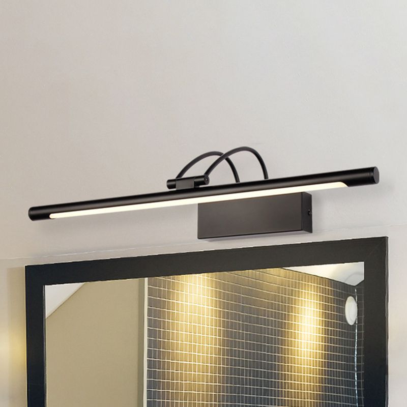 Luce murale tubolare Moderna stile moderno LED Black Finitura Vanity Sconce Light in luce calda/bianca, 18 "/21,5" W