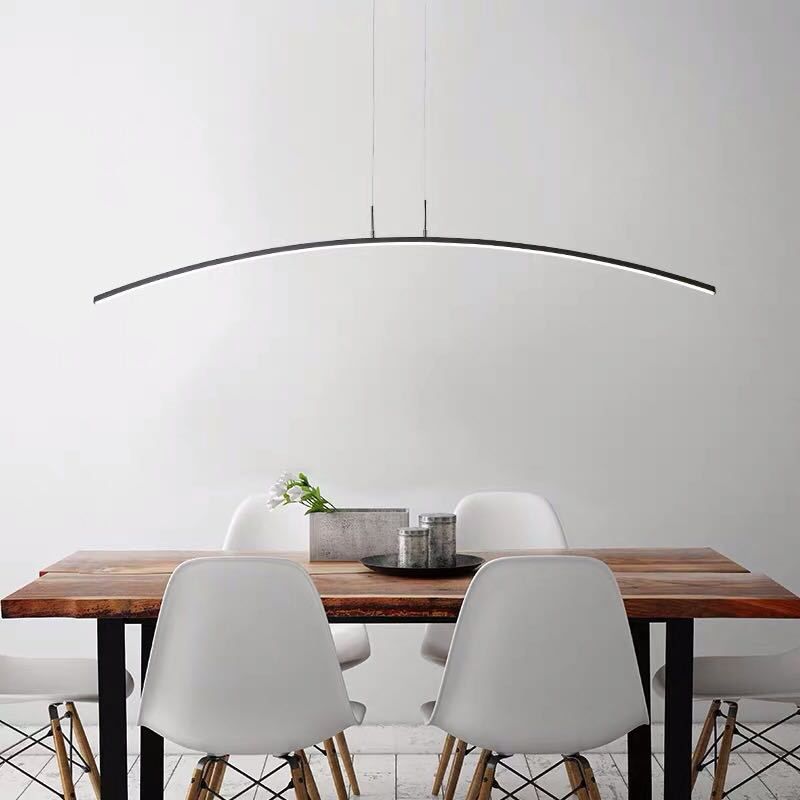 Modern Concise LED Island Light Lacquered Iron Pendant Light with Acrylic Shade