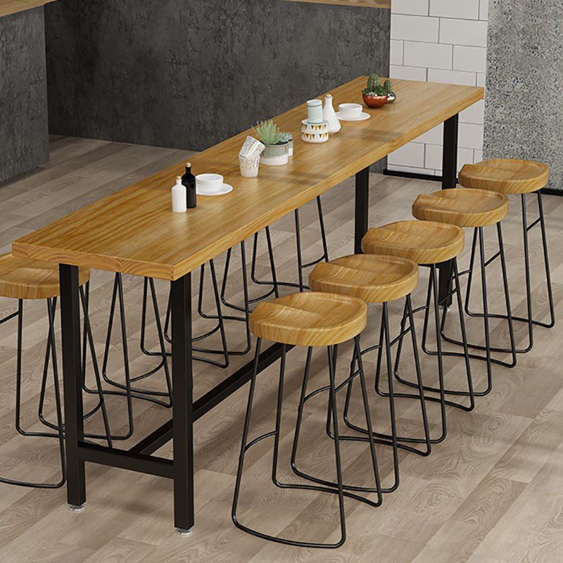 Industrial Rectangle Counter Table Wooden Counter Table for Restaurant