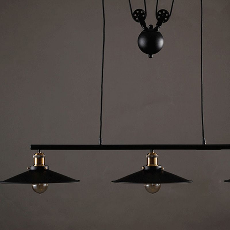 Industrial Style Cone Shape Island Light Metal Chandelier Lamp for Dining Room