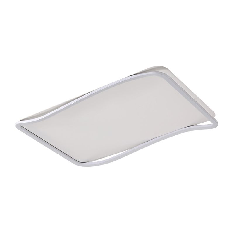 Flush rectangulaire Mount Light Modern Style Metal 1 Light Led Flush Ceiling Lights in White