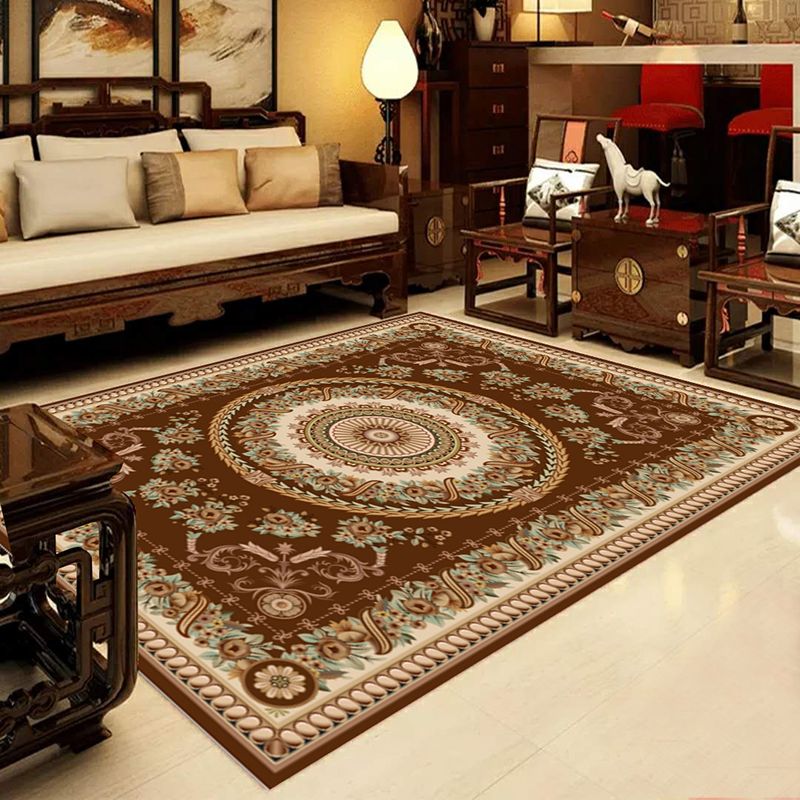 Retro multi-colour westerse tapijt synthetisch bloemen patroon gebied tapijt niet-slip wasbaar tapijt voor woonkamer