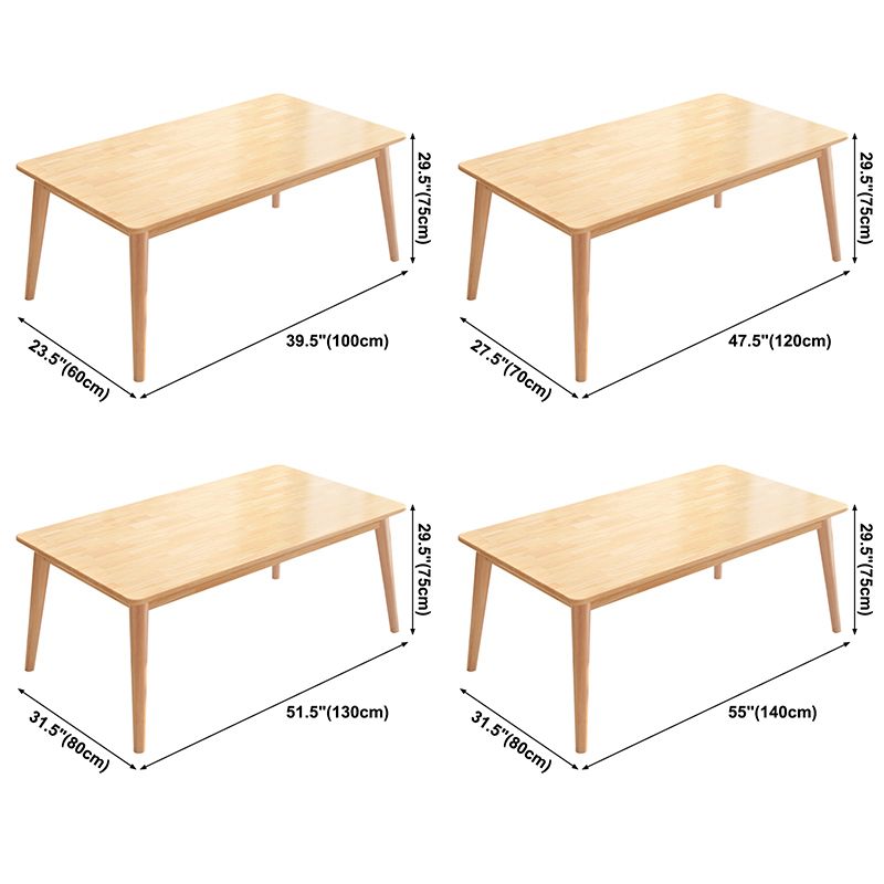 4-foot Rubberwood Solid Wood Simplicity Rectangle Dining Table for Dining Room