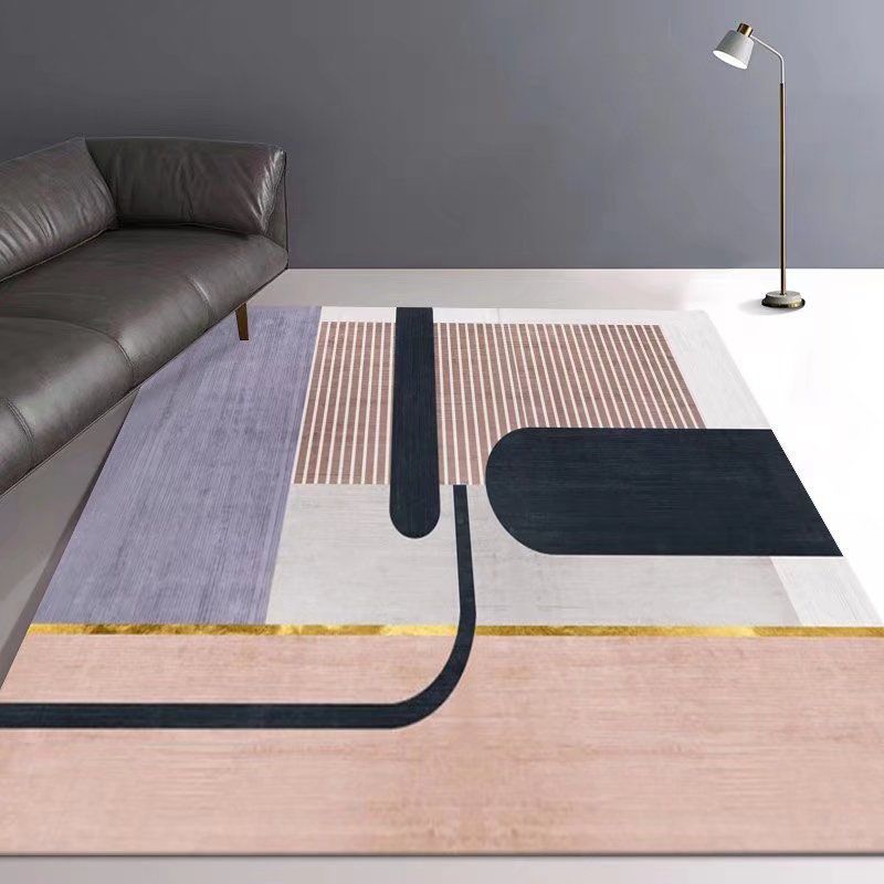 Grijs modern tapijt polyester geometrische print tapijt wasbaar tapijt voor woonkamer