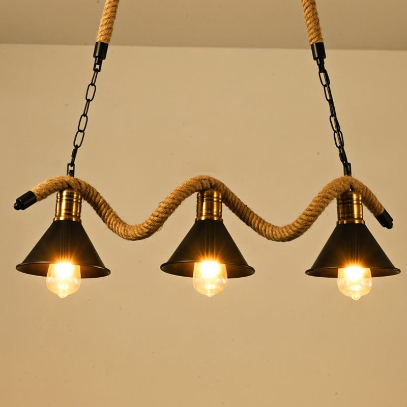 Industrial Island Light Metallic Hanging Lighting Fixture for Dining Room