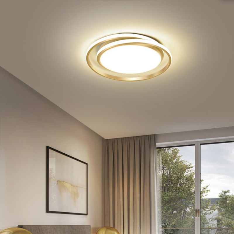 Modern Minimalist Metal Flush Mount Ceiling Lamp Round Shape LED Flush Mount Lighting for Bedroom