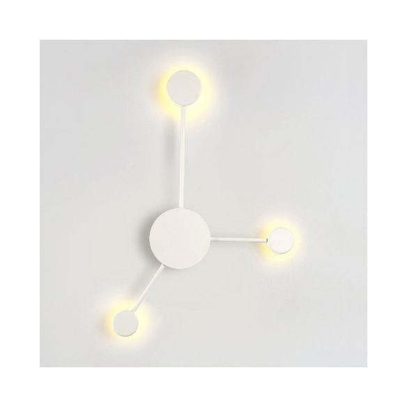 Black/White Sputnik Wall Sconce Light Fixture Modern LED 2/3/6 Lights Acrylic Wall Lamp in Warm/White Light