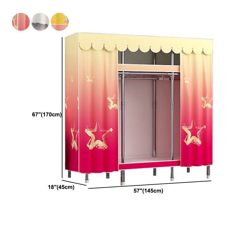 Modern Style Wardrobe Metal 1-Door Wardrobe Closet for Bedroom