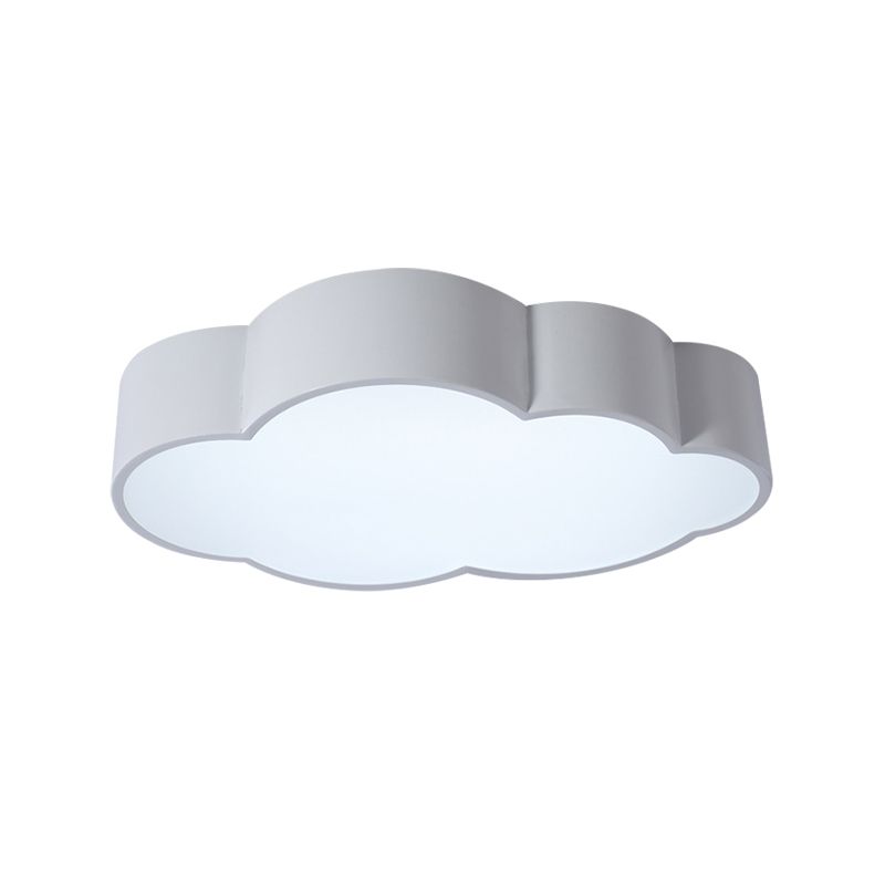 White/Red/Yellow Cloud Flush Ceiling Light Kids Acrylic Flush Mount Recessed Lighting for Kindergarten