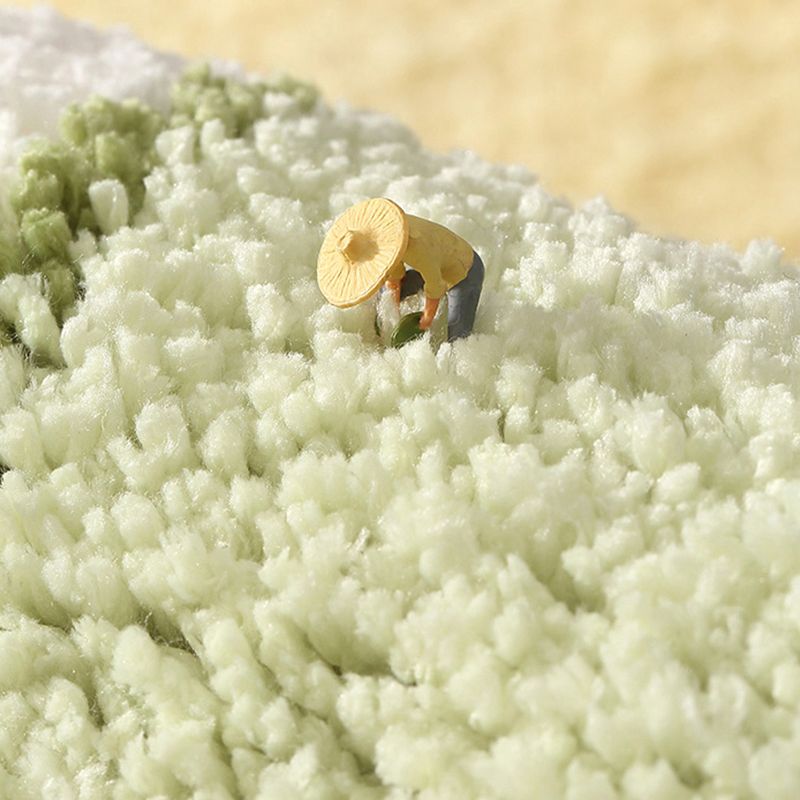 Round Creative Living Room Carpet 3D Earth Print Rug Polyester Washable Carpet with Non-Slip Backing