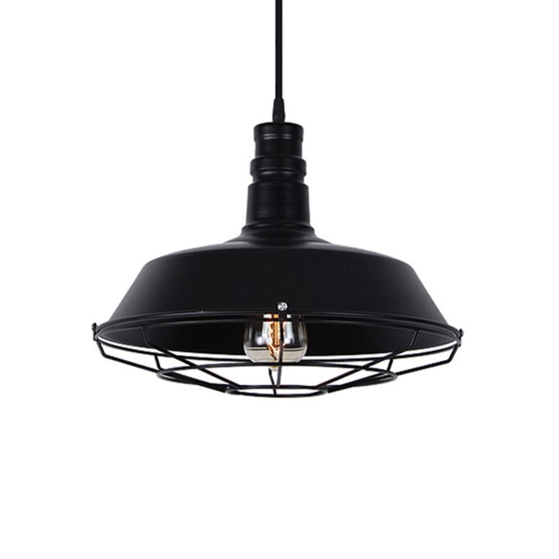 Wrought Iron Pendant Light 1-Light Vintage Barn Hanging Ceiling Light for Bar