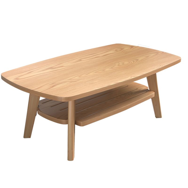 17.72" Tall Scandinavian Style Coffee Cocktail Table Wooden Coffee Table