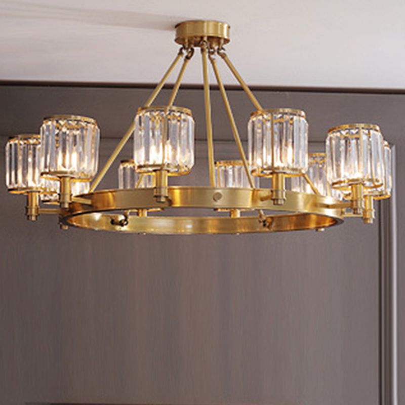 Traditional Copper Pendant Light Sputnik Cylinder Ceiling Light for Living Room