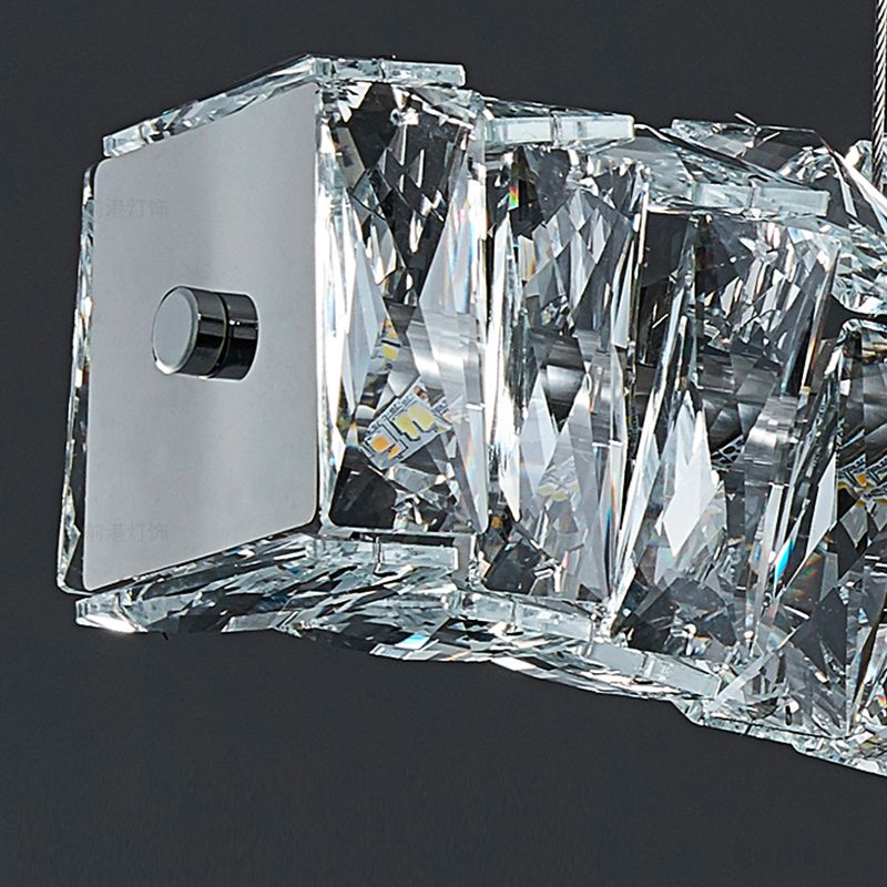Modern Dining Island Lamp Kitchen Dining Room Crystal Hanging Lamp Fixture