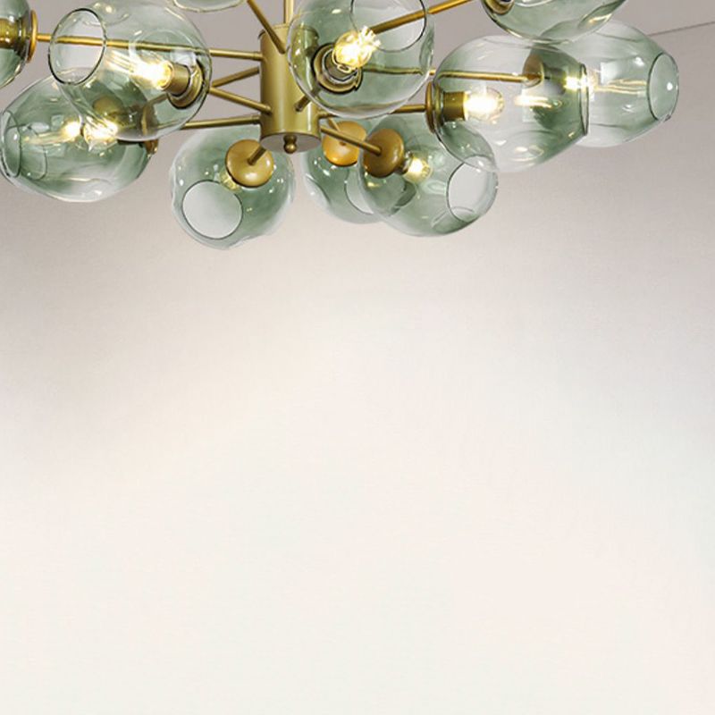 Unique Shape Chandelier Light Modern Style Glass Multi Light Hanging Lamp for Dining Room