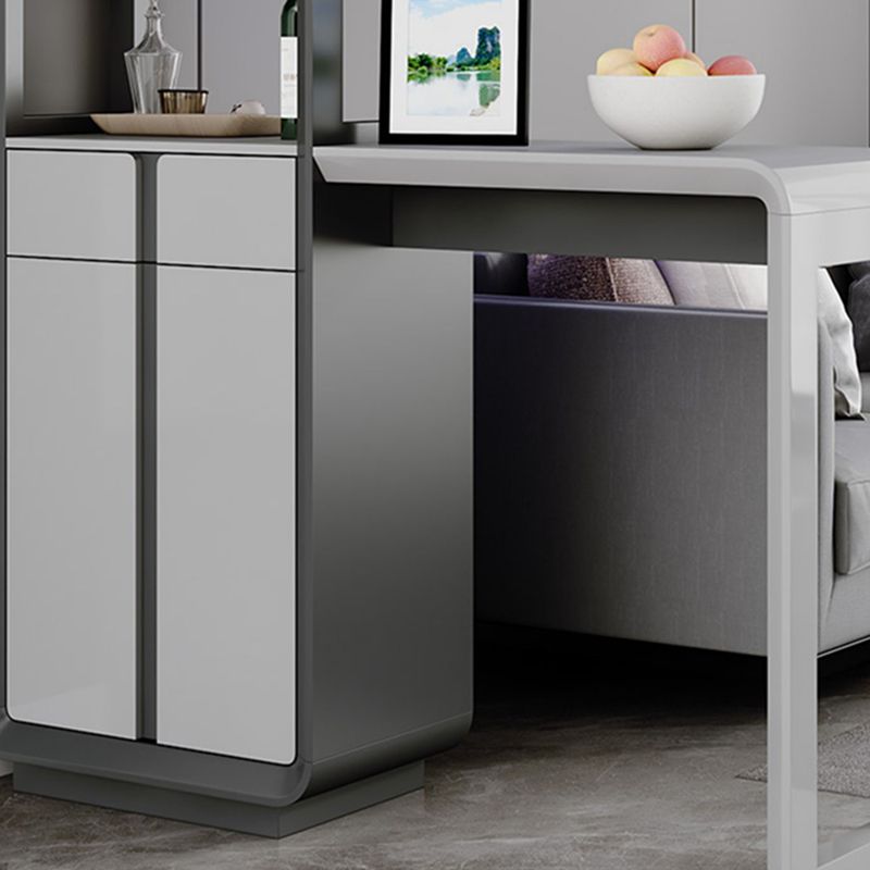 Modern Rectangle Wood Counter Table 2/3 Pieces Bar Table Set with Lockers for Living Room