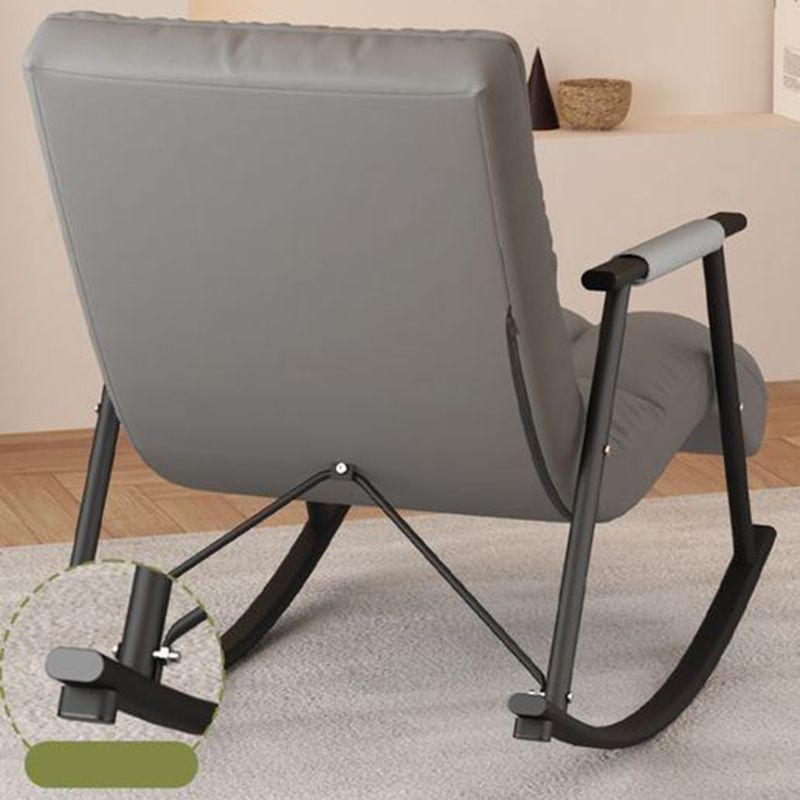 Classic Tufted Recliner Chair Pure Color Indoor Rocker Chair with Dark legs