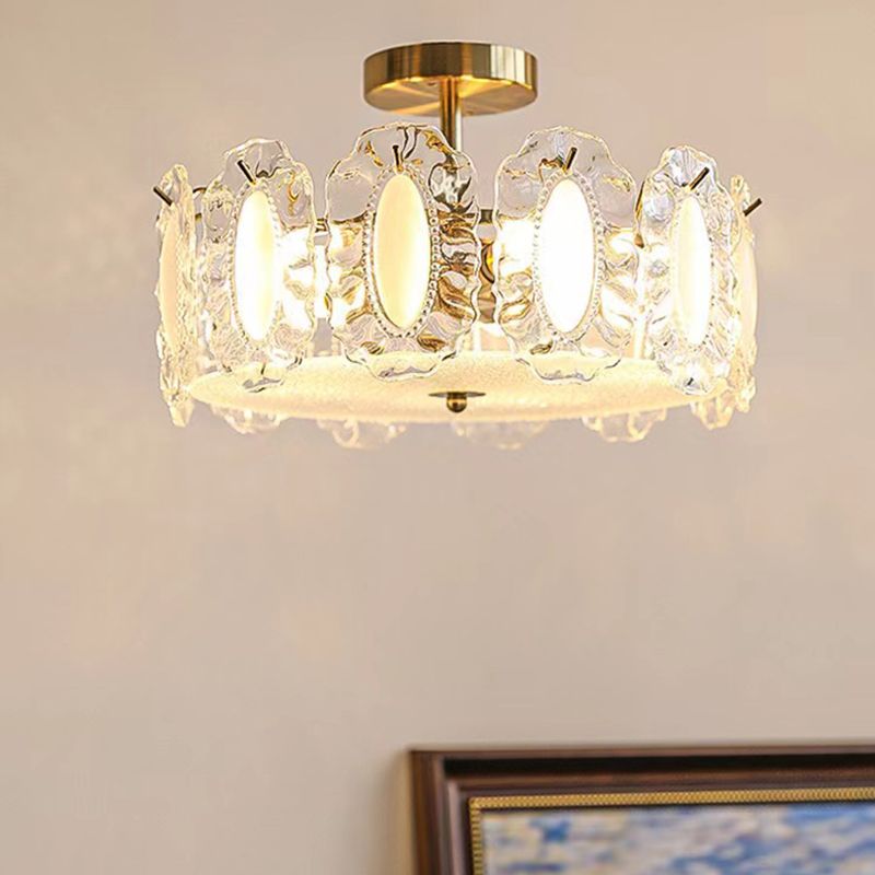Modern Ceiling Light Simple Glass Flush Mount Light Fixture for Sitting Room