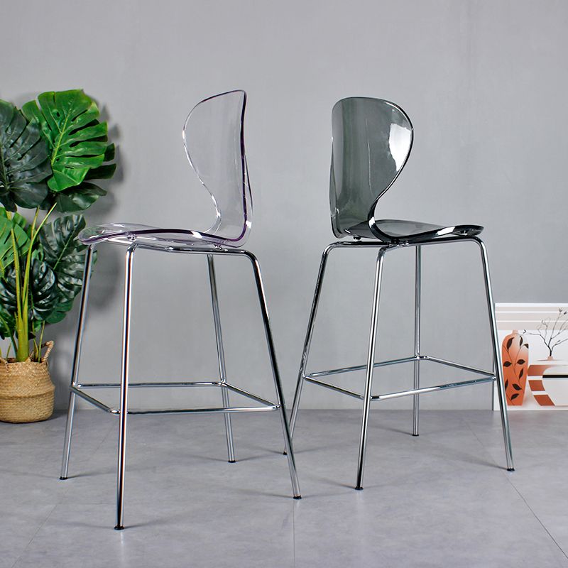 28-inch Height Barstool Modern Indoor Transparent Plastic Bar Stool